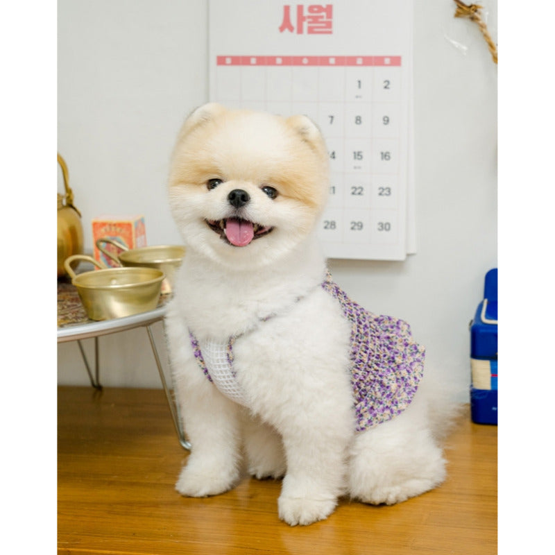 CROPPED BLOUSE / VIOLET FLOWER